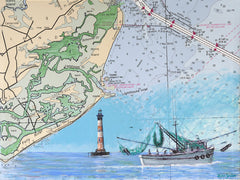 "Morris Island Lighthouse with Map"